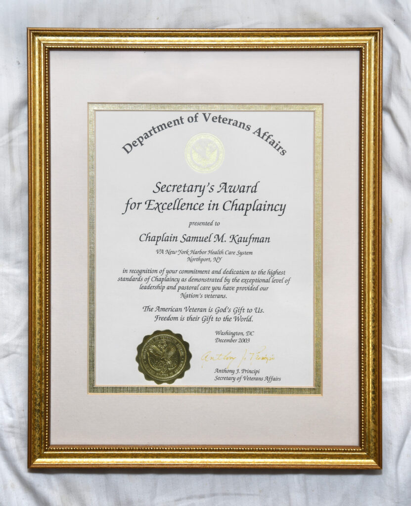 Award from Department of Veteran Affairs